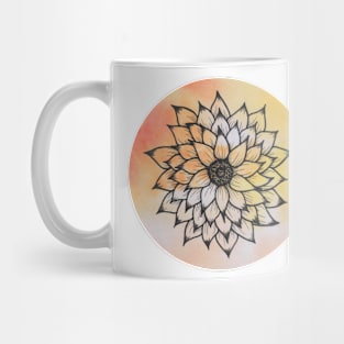 Line work flower watercolor Mug